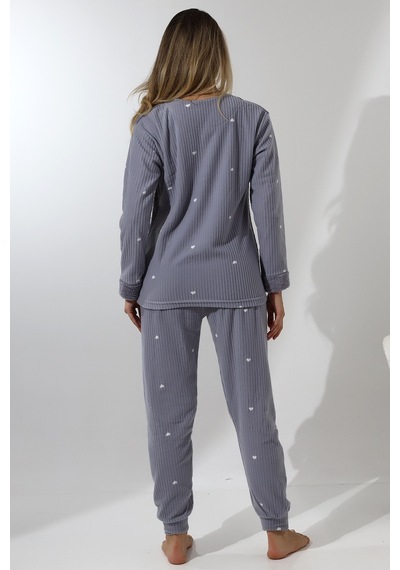 Wordex Fawn 5015 Peluş Welsoft Polar Kışlık Ayıcıklı Yumoş Kadın Pijama Takımı Açık Gri Vizon Wordex Fawn 5015 Peluş Welsoft Polar Kışlık Ayıcıklı Yumoş Kadın Pijama Takımı Açık Gri Vizon