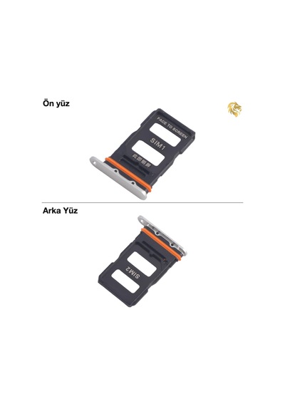 Xiaomi Mi 14 Ultra Uyumlu Sim İç Yuvası Çiftli Gümüş Sim Kart Tepsisi Sim Kızağı Sim Çekmecesi