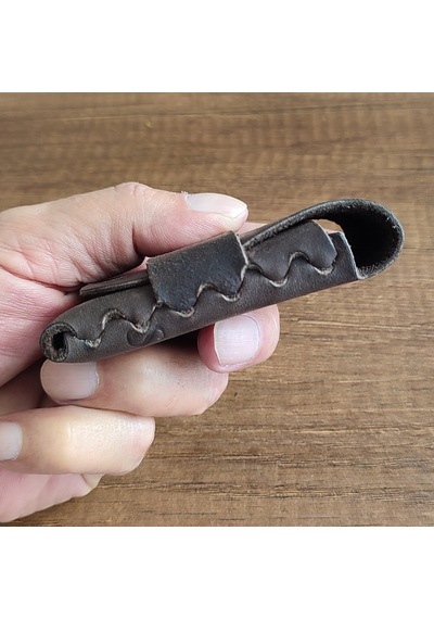 Sumerian Leather Craft Minimalist Deri Kartlık Kahverengi Anahtarlık Hediye Kahverengi