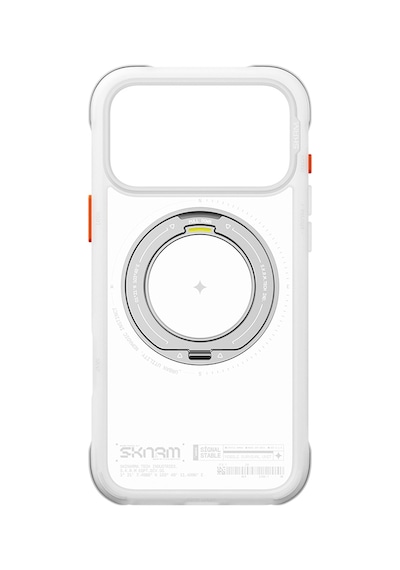 İphone 18 Pro Max Uyumlu Kılıf M-safe Şarj Özellikli Airbagli Standlı Skinarma Atlas Kapak Beyaz