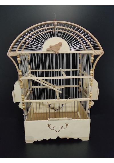 Ahşap Oval Tel Geçme Kafes 58x32x21.5