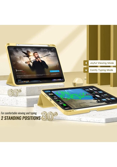 Apple Uyumlu iPad, Pro 12.9 5. Nesil 2021 Kılıf Kalem Bölmeli Smart Case
