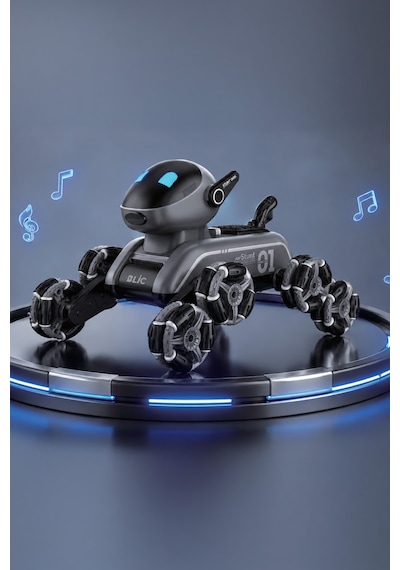 Blıc Brb3 Aı Robot Dog Akıllı Robot Köpek 2.4ghz Uzaktan Kumandalı, 360 Omni Tekerlekli, Drift Ve Gri