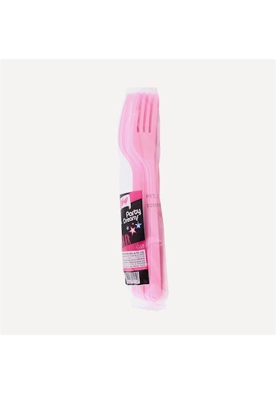 Roll-Up Plastık Pembe Partı Çatal 25 Lı Pk