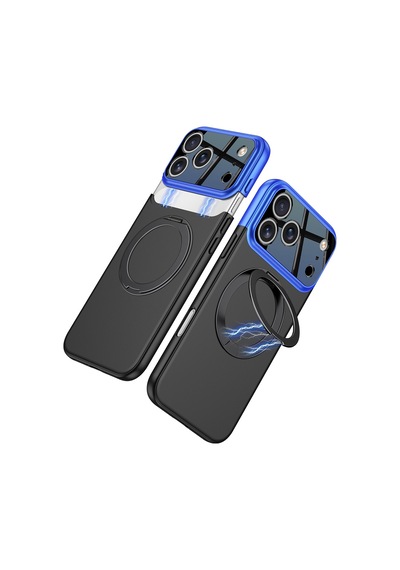 Lexroo İphone 17 Pro Kılıf M-safe Şarj Özellikli 360 Derece Standlı Çift Parçalı Torino Kılıf - Siyah
