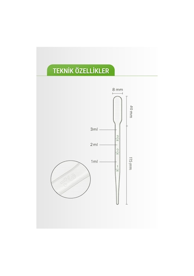 Pastör Pipet 3 Ml Paket/ 50 Adet