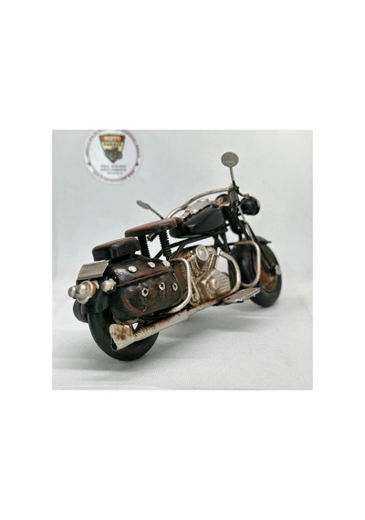 El Yapımı Siyah Chopper Metal Motosiklet Biblosu Retro Koleksiyonluk Cruiser Figür