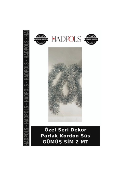 Özel Seri Dekor Parlak Kordon Süs Gümüş Sim 2 Mt