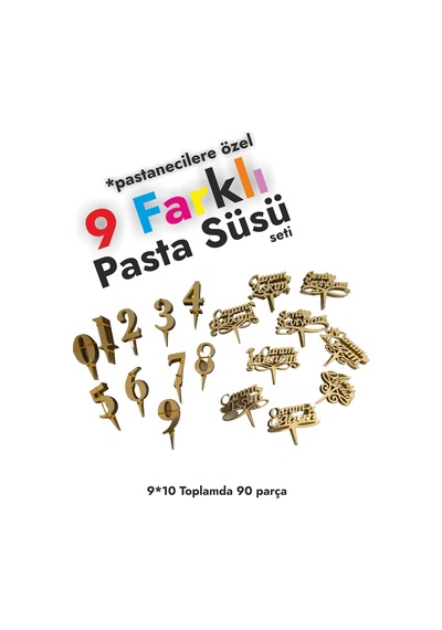 Pastanecilere Pleksi Pasta Süsü Altın Renk