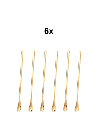 304 Çelik 6 Adet 19 Cm Kokteyl Barmen Latte Kaşığı Cin758sr-6