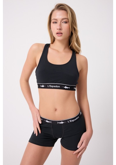 Athleshorts Yüksek Bel Kadın Kısa Şort -3290 Siyah