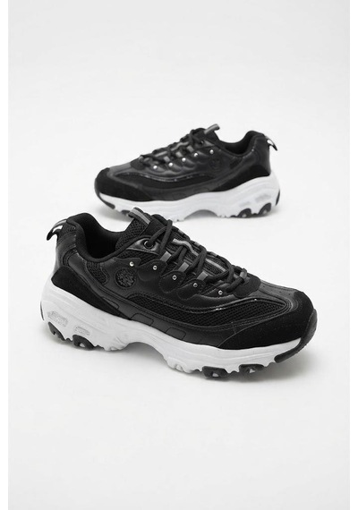 Fort 07387 Rahat Kalın Taban Sneaker Kadın Ayakkabı Siyah - Beyaz