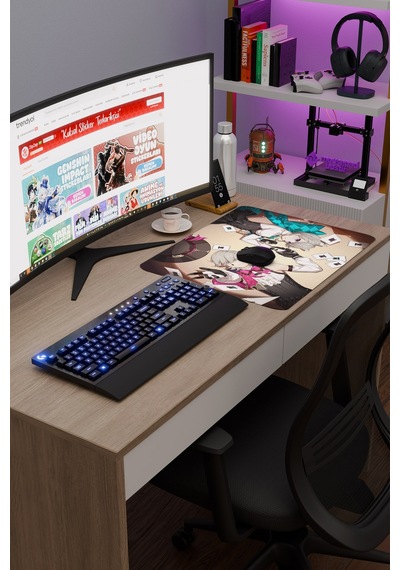 Lyney Genshin Impact Anime Gacha V5 - 48x40 Xl Gaming Mouse Pad Fare Altlığı