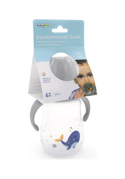 Babyjem Damlatmayan Suluk Alıştırma Bardağı 250 ml Gri