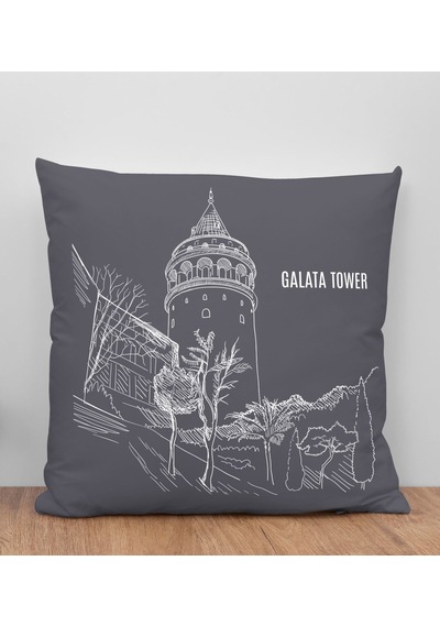 Bk Gift İstanbul Tasarımlı Antrasit Kırlent Yastık, Arkadaşa Hediye, Ev Dekorasyonu, Ev Hediyesi-6