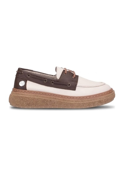 Mammamia D26ya-7580 Kadın Hakiki Deri Casual Ayakkabı Krem