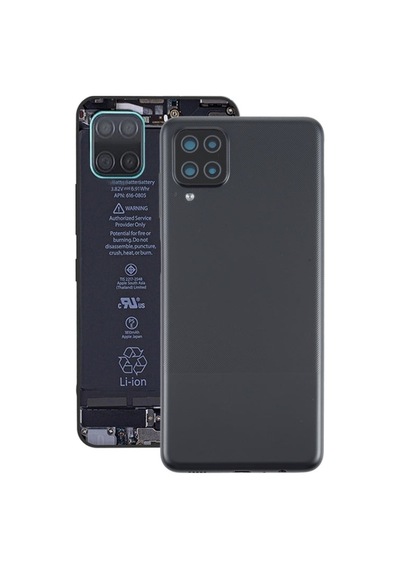 Samsung Uyumlu Galaxy A12  Arka Pil Batarya Kapağı Sm-a125f - Siyah