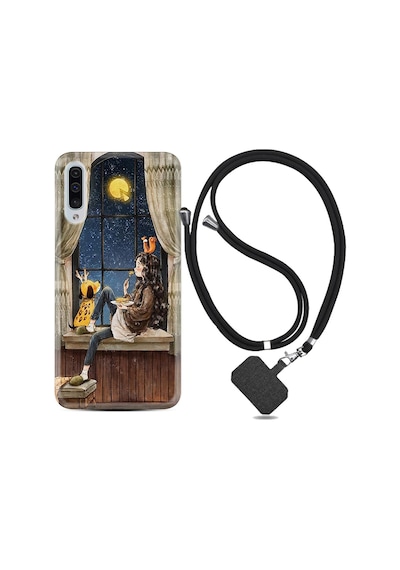 Samsung Uyumlu Galaxy A70 Kilif Ipli Askili Ananas Camera Glass 1358 529036420