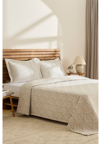 Kaşmir Home Space Çift Kişilik Yatak Örtüsü Takımı Gri Gri