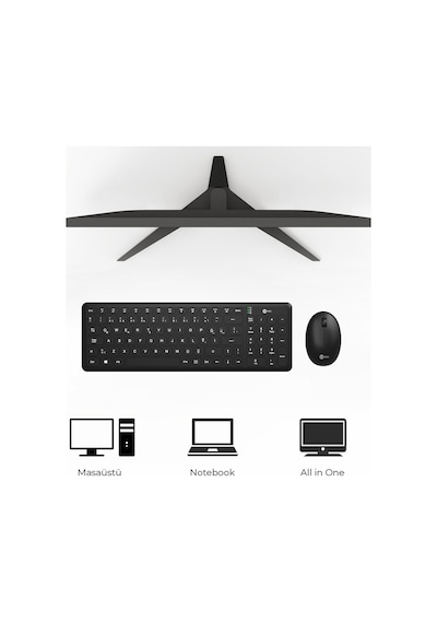 Lecoo KW204 Kablosuz Türkçe Q Klavye & Mouse Set