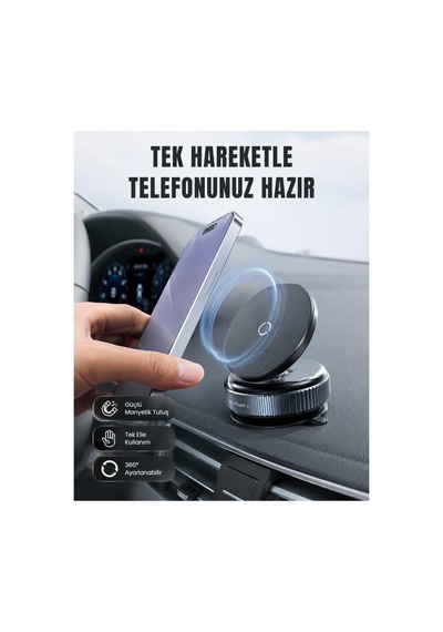 16 Mıknatıslı Araç Telefon Tutucu Kaymaz Ve Güvenli Renk Renk