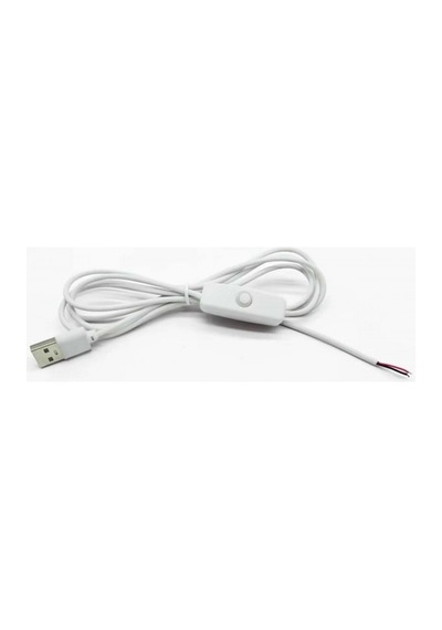Anahtarlı Usb Kablo 1 Metre Beyaz 5v Besleme Usb Switch Kablo Aç Kapa Anahtar Led Lamba Fan Kamera Güç Kablosu Diy