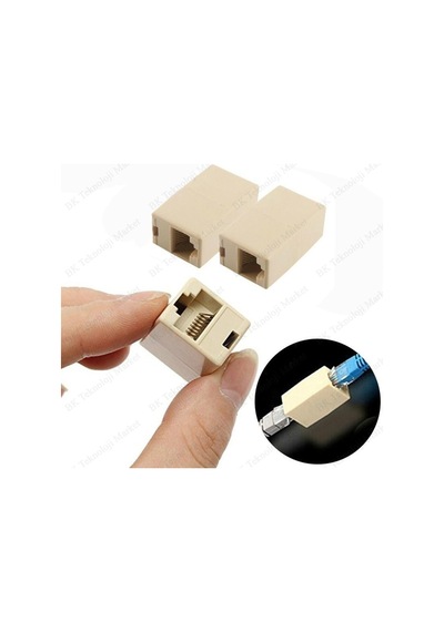 Rj45 Cat5/Cat6 Ağ Kablosu Birleştirici Uzatma Ara Aparatı - 2 Ad.