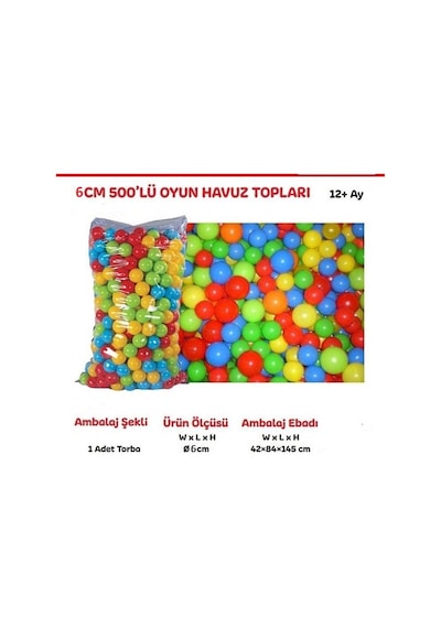 Babyplay Oyun Havuzu Topları 7 CM 500 Lü - Şişme Havuz Topu