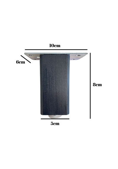 Kale 8cm Ayarlı Ahşap Ayak Mobilya Masa Ve Dolap Ayağı 8cm Antrasit Kayın/gürgen Ağacı