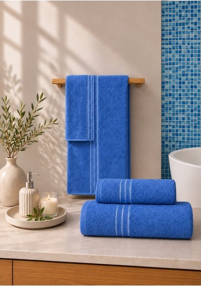 Goldroom Can Hamam Seti 90 x 140 Beden Ve 50 x 90 El Yüz Havlusu Mavi