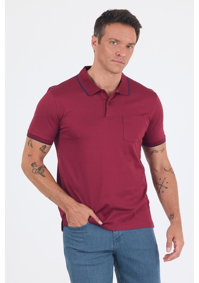 Kısa Kol Düz Suprem Polo Yaka Cepli %100 Pamuk Comfort Fit Tişört 1011250189 Bordo Kısa Kol Düz Suprem Polo Yaka Cepli %100 Pamuk Comfort Fit Tişört 1011250189 Bordo