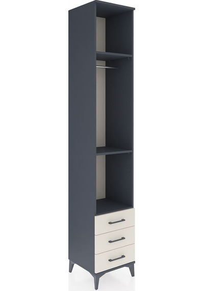 Hyperion Dolap 3 Raflı 3 Çekmeceli Tek Askılı 44x44x243 Antrasit-aytaşı Antrasit