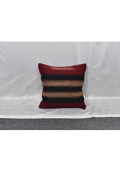 Zehra Abla Halı Yeni El Dokuma Dekoratif Kilim Kırlent Yastık Kılıfı 6746 Çok Renkli