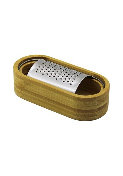 Dmr Home Dmr-8484 Ahşap Bambu Hazneli Yatay Oval Metal Bombeli Meyve Rende 7x15.5cm