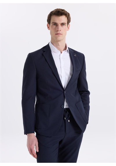 Fabrika Lacivert Erkek Slim Fit Çizgili Ceket Napoli- Ft- 2a