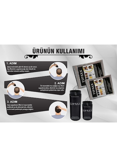 Topaxx Dolgunlaştırıcı Saç Fiber Tozu 100 Gr Siyah