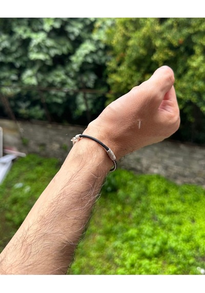 Kazzaze Gümüş Kazaziye Zincir Örgü Detaylı Bileklik