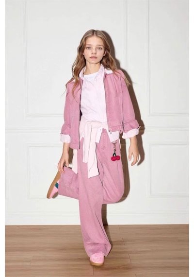 Defacto Wıde Leg Geniş Paça Tensel Pantolon Kız Çocuk G6368a826smpn429 Pembe-pn429