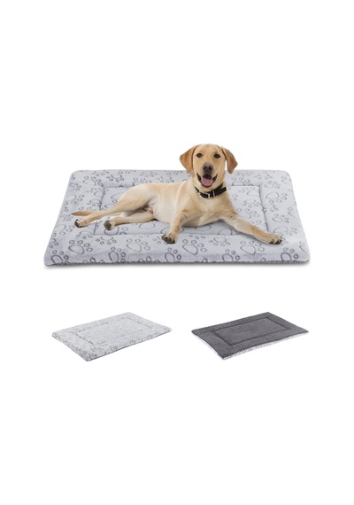 Köpek Yatağı Mat, Çift Amaçlı Yıkanabilir Yastık, Yumuşak Premium Peluş Köpek Sandığı Minderi, Küçük/orta/büyük Köpekler Ve Kediler İçin Yatak Fc014 Gri, 76 X 50 Cm