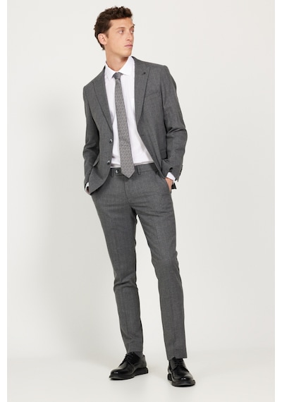 AC&Co / Altınyıldız Classics Erkek Koyu Gri Slim Fit Dar Kesim Kırlangıç Yaka Çizgili Takım Elbise Koyu Gri AC&Co / Altınyıldız Classics Erkek Koyu Gri Slim Fit Dar Kesim Kırlangıç Yaka Çizgili Takım Elbise Koyu Gri
