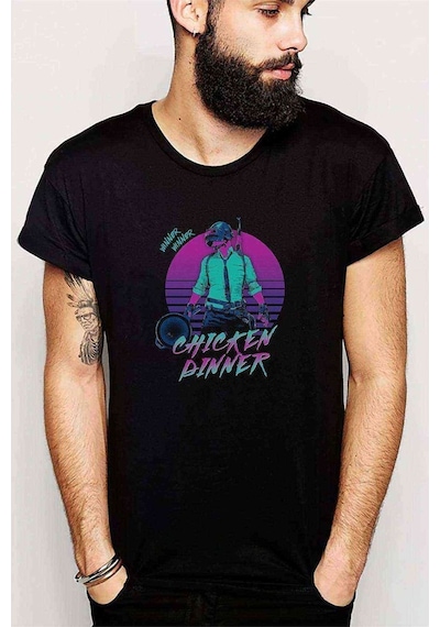Pubg Winner Adam Baskılı Siyah Erkek Tshirt