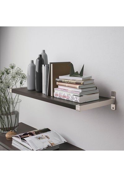 Ikea Bergshult/granhult Duvar Rafı 80x30 Cm Kahverengi - Gümüş