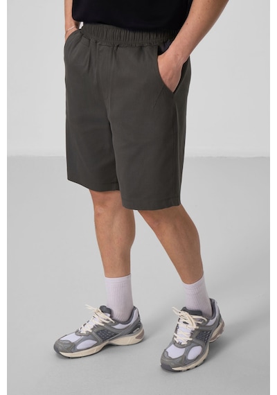 Tommylife Antrasit Standart Fit Dokuma Hafif Esnek Chino Şort - 81290 Antrasit
