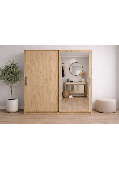 Vigor Tamamı Mdf Sürgülü Portmanto Vestiyer Ayakkabılık Çam 140 Cm