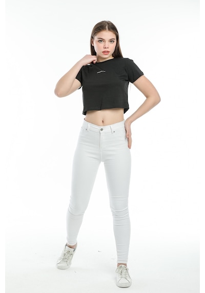 Kadın Bisiklet Yaka Regular Fit Brookyn Baskılı Tişort Spr21y14 001
