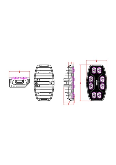 Offroad Sis Lambası 24.6 X 14 X 8.8cm Beyaz-sarı Gündüz Ledli 12-36v Adet / Lass362