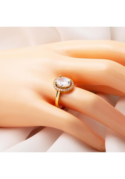 14 Ayar Altın Oval Taşlı Yüzük YZCAY14K22254