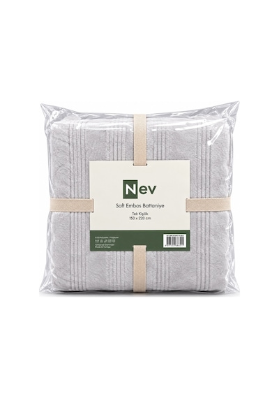 Özdilek Nev Serisi Soft Embos Tek Kişilik Battaniye 150x220 - Gri