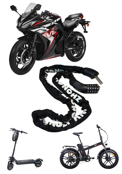 Motosiklet/elektrikli Scooter/bisiklet Uyumlu Şifreli Zincir Kilidi 1.2 Mt 120cm Zincir