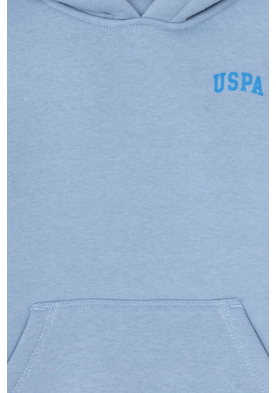 U.S. Polo Assn. Erkek Çocuk Açık Mavi Basic Kapüşonlu Sweatshirt 50295161-VR003